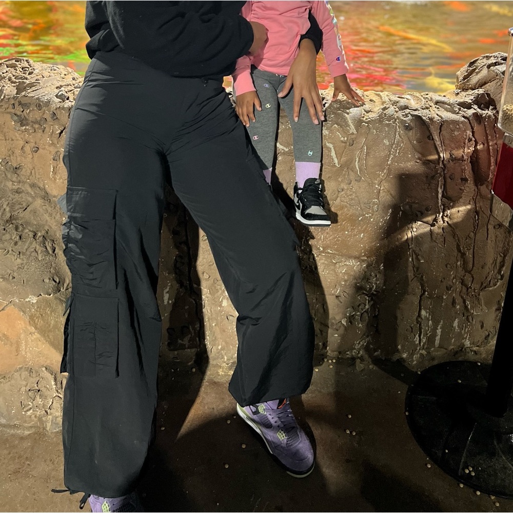 Black Zara Parachute Pants